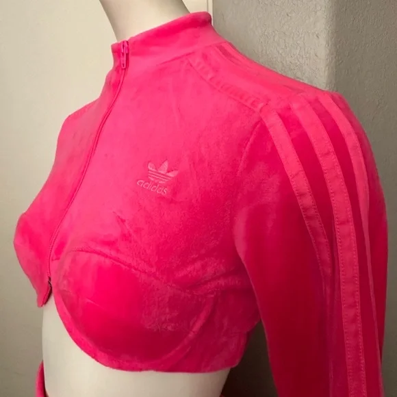 NWT Adidas X Jeremy Scott Cropped Velour Top Skirt Set
